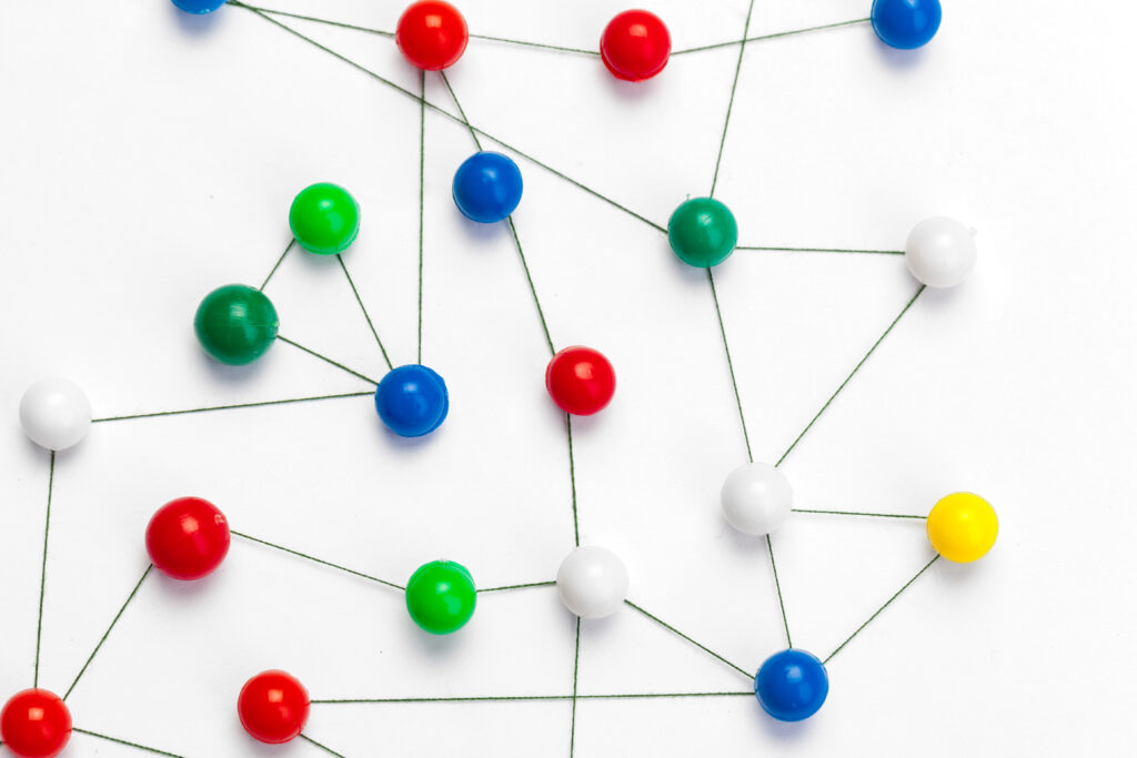 pins connected creating a network